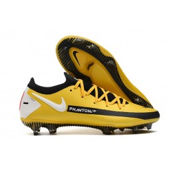 New 2021 Nike Phantom GT Elite FG Boots Yellow Black White