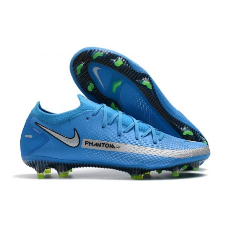 New 2021 Nike Phantom GT Elite FG Boots Blue Silver