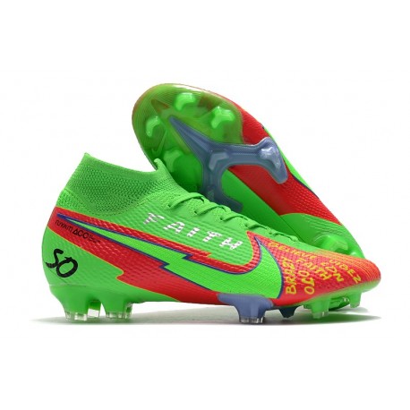 Nike Mercurial Superfly 7 Elite FG Mens Boot Green Red