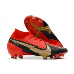 Nike Mercurial Superfly 7 Elite FG Mens Boot Red Black Gold