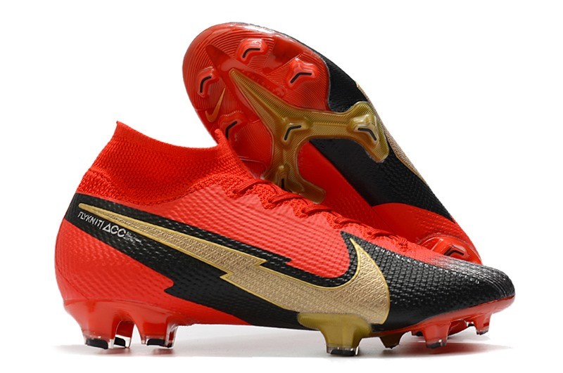 Nike Mercurial Superfly 7 Elite FG Mens Boot Red Black Gold