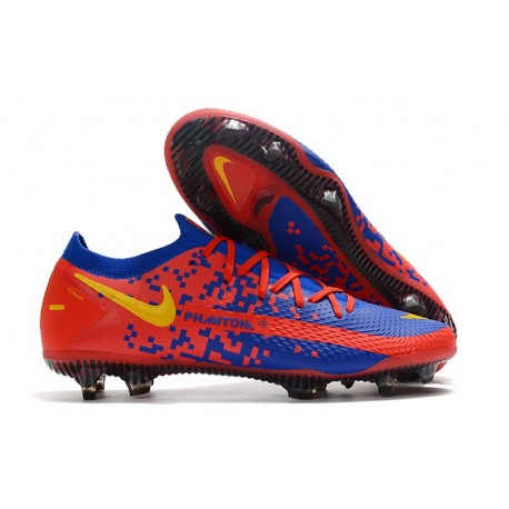 New 2021 Nike Phantom GT Elite FG Boots Red Blue Yellow