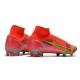 Nike Mercurial Superfly 8 Elite Cleats Bright Crimson Metallic Silver