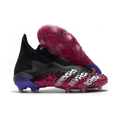 adidas Predator Freak + FG Shoes Core Black White Shock Pink