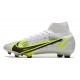 Nike Mercurial Superfly 8 Elite Cleat White Black Metallic Silver Volt