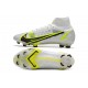 Nike Mercurial Superfly 8 Elite Cleat White Black Metallic Silver Volt