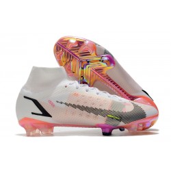 Nike Mercurial Superfly VIII Elite DF FG White Black Crimson Pink Blast