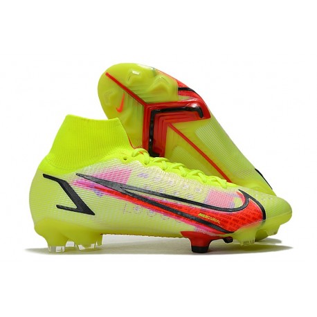 Nike Mercurial Superfly VIII Elite DF FG Volt Bright Crimson Black