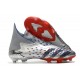 adidas Predator Freak + FG Shoes Silver Metallic Core Black Scarlet