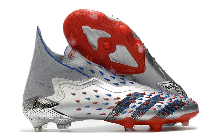 adidas Predator Freak FG Shoes Silver Metallic Core Black Scarlet