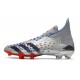 adidas Predator Freak + FG Shoes Silver Metallic Core Black Scarlet