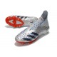 adidas Predator Freak + FG Shoes Silver Metallic Core Black Scarlet