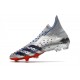 adidas Predator Freak + FG Shoes Silver Metallic Core Black Scarlet