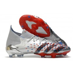 adidas Predator Freak.1 FG Cleat Silver Metallic Core Black Scarlet